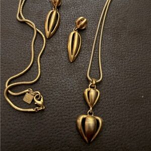 Vintage Ann Klein 30” necklace and matching earings.